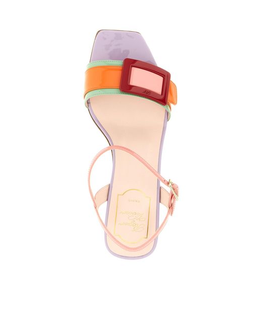 Roger Vivier Pink Belle Vivier Buckled Heeled Sandals