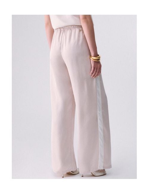 Liu Jo White Satin Flare Trousers