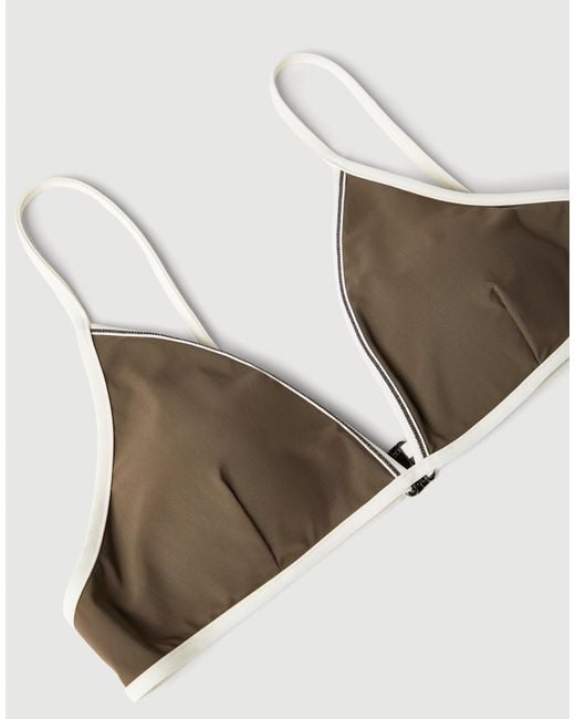 Brunello Cucinelli Gray Monili Detailed Bikini Top
