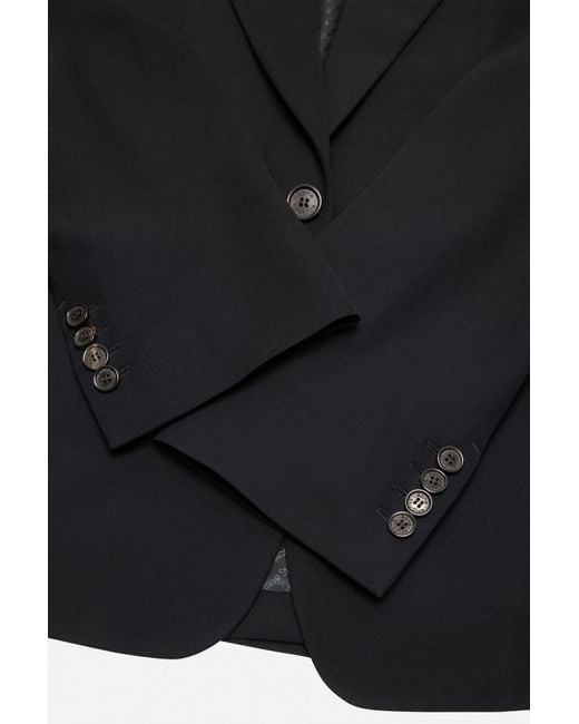 Acne Black Fitted Suit Jacket for men