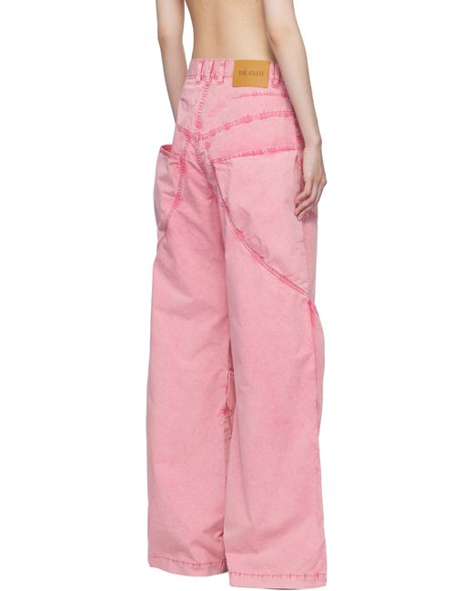 The Attico Pink Belt-Loop Casual Pants