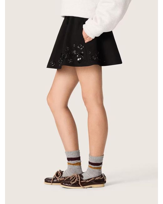 Golden Goose Deluxe Brand Black Floral Sequin Embellished Mini Skirt