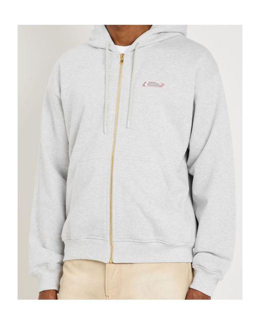 Casablanca White Hooded Cotton Sweatshirt for men