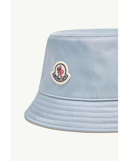 Moncler Blue Logo Patch Reversible Bucket Hat