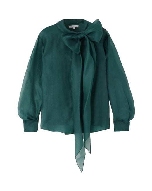 Carolina Herrera Green Bow Tie Shirt