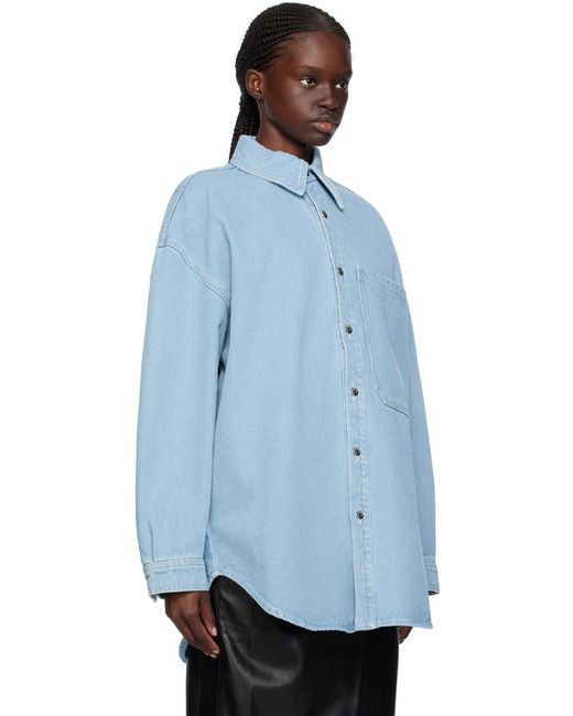 Nanushka Blue Pocket Denim Shirt