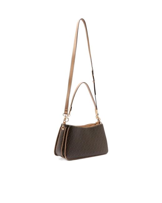 Liu Jo Brown Monogram Detachable Shoulder Bag