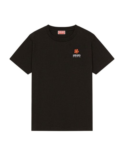 KENZO Black Boke Flower Embroidered Crewneck T-Shirt