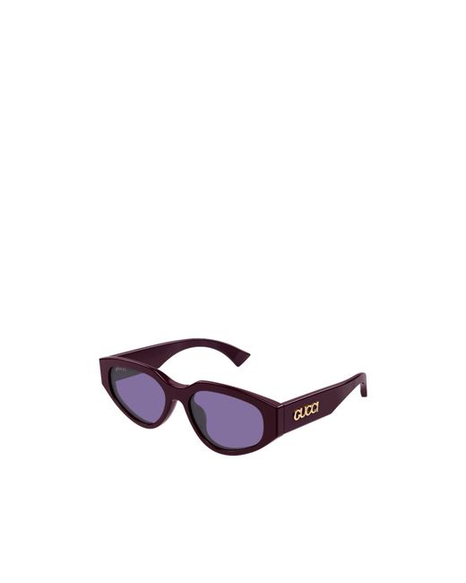 Gucci Purple Eyewear Cat-Eye Frame Sunglasses