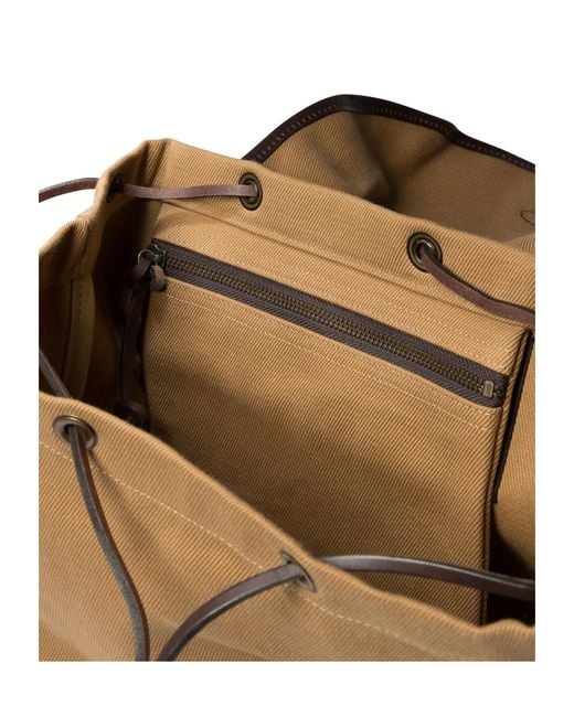 Filson Brown Drawstring Twill Backpack
