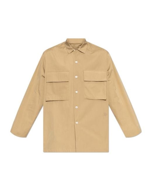 Jil Sander Natural Flap-Pocket Long-Sleeved Shirt for men