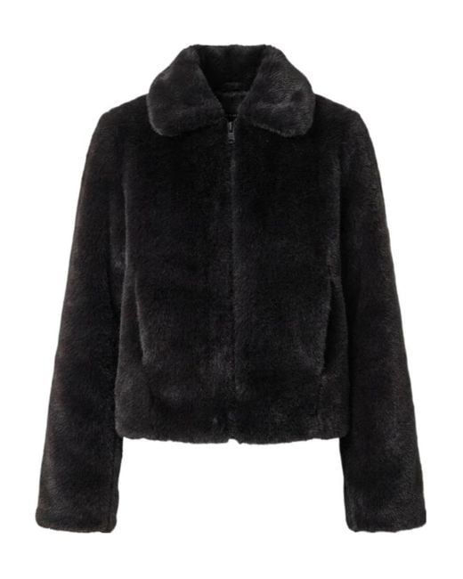 AllSaints Black Saye Zip Collar Jacket