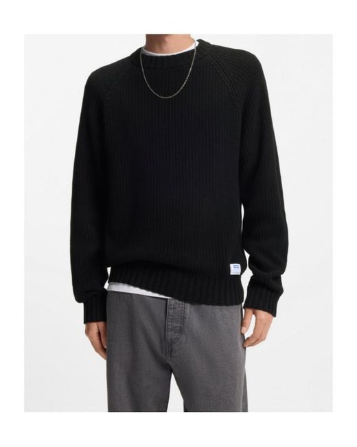 Boss Black Rib-Knit Sweater for men
