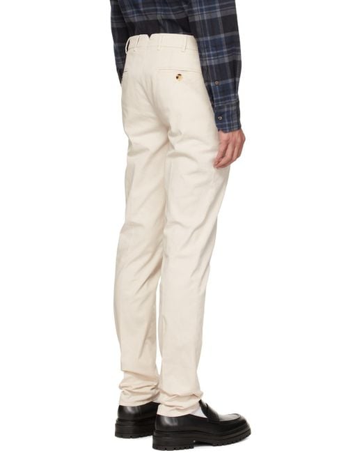 Brunello Cucinelli Natural Italian-Fit Gabardine Trousers for men
