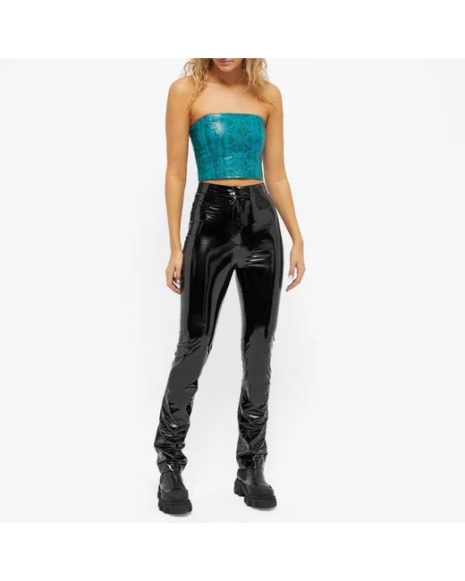 ROTATE BIRGER CHRISTENSEN Black High Waist Straight Casual Pants