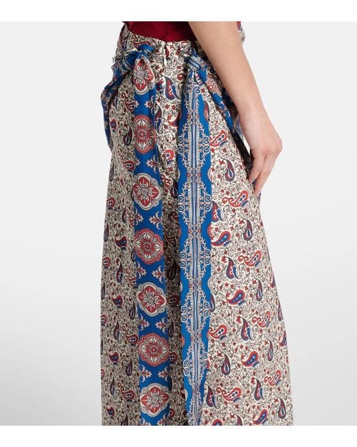 Rabanne Gray Paisley Satin Maxi Skirt