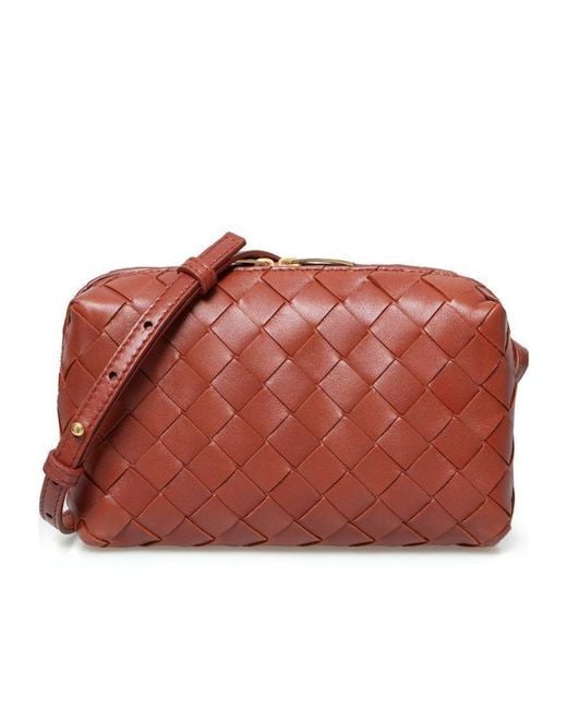 Bottega Veneta Red Intrecciato Crossbody Bag