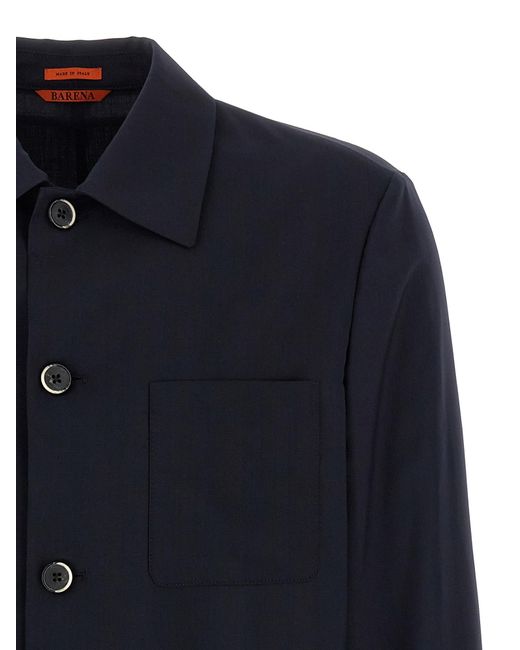 Barena Blue Visal Buttoned Overshirt for men