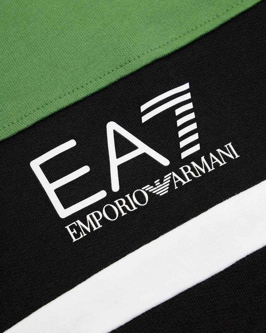 EA7 Green Logo Printed Hooded Casual Jacket for men