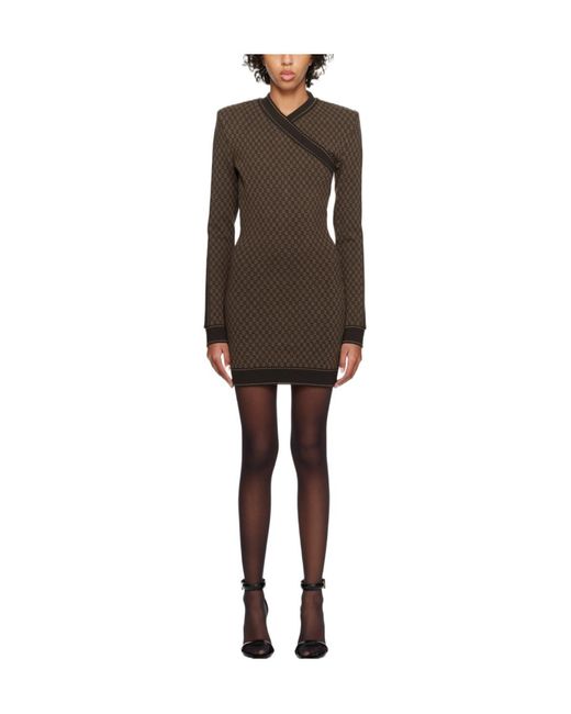 Balmain Brown Long Sleeved Dress
