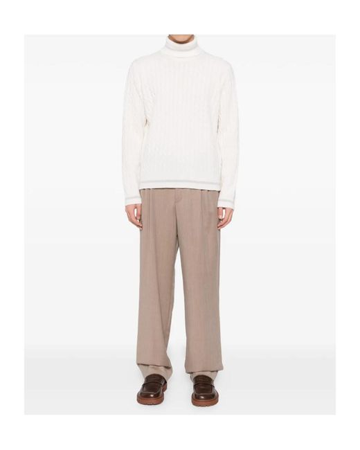 Eleventy White Cable-Knit Jumper for men