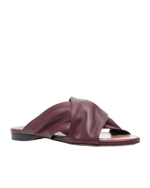 Paris Texas Brown Leather Slides