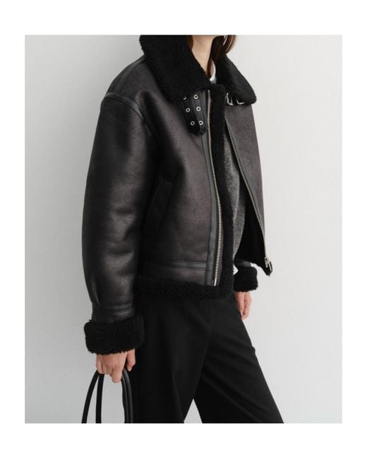 DUNST Black Faux Fur Trimmed Jacket for men