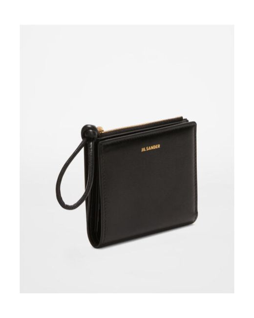 Jil Sander Black Logo Printed Bi-Fold Wallet