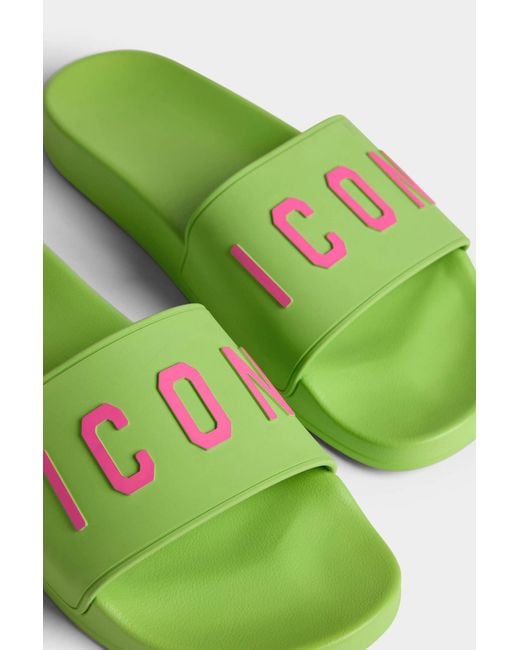 DSquared² Green Icon Slides for men