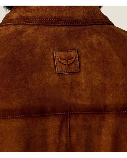 Zadig & Voltaire Brown Lessa Suede Leather Jacket