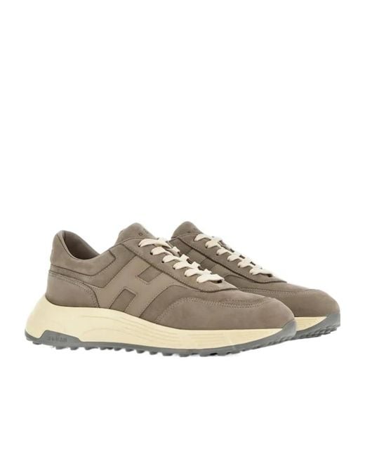 Hogan Gray Low-Top Lace-Up Sneakers for men