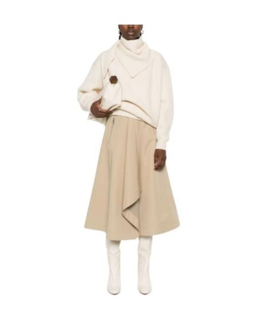 Nanushka Natural Turtleneck Foldback-Detail Sweater