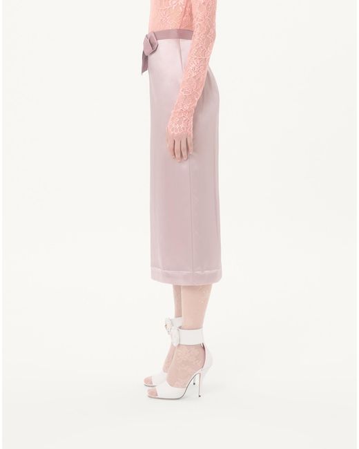 Valentino Pink Bow-Detail Midi Skirt