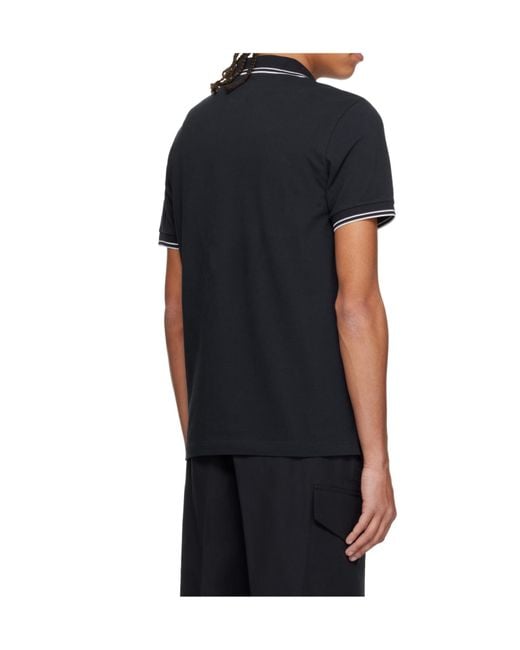 Stone Island Blue Logo Patch Short-Sleeved Polo Shirt for men