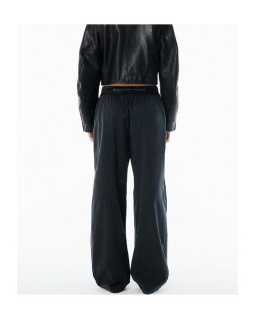 Alexander Wang Black Logo Waistband Mid-Waisted Pants