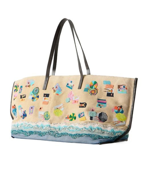 Staud Natural Beach Pattern Handbag