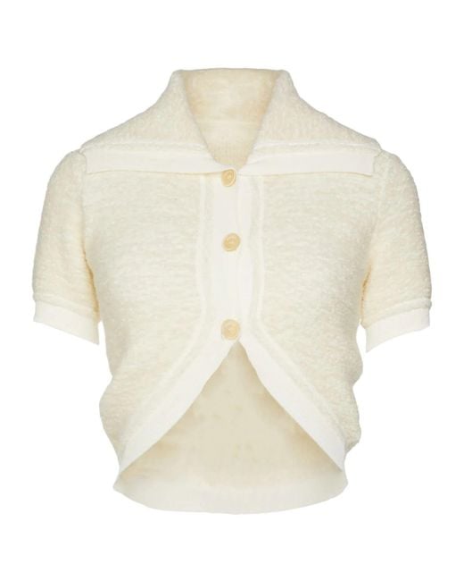 Jacquemus White Solid Color Cardigans