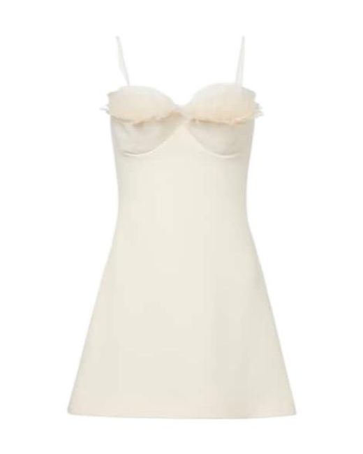 David Koma Natural Ruffled Minidress