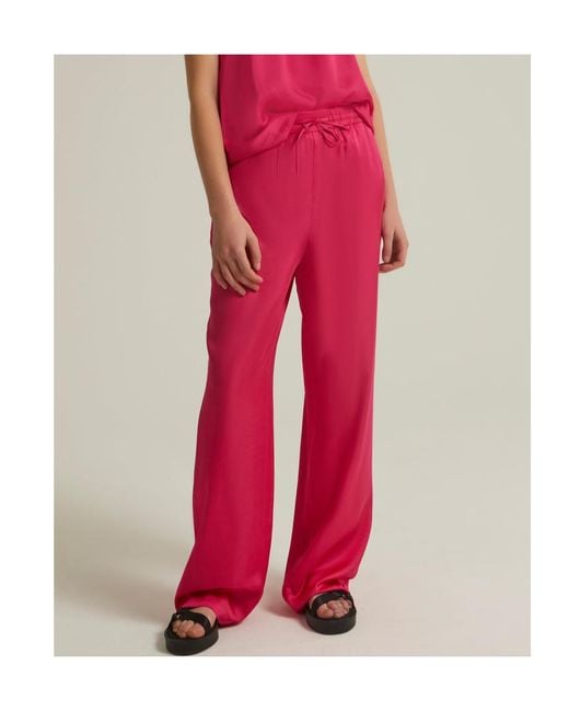 Yves Salomon Pink Drawstring Wide-Leg Pants
