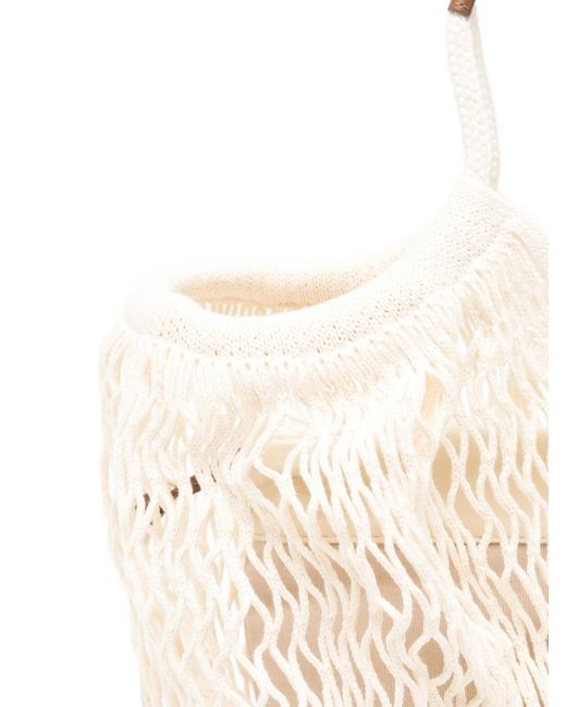 Hereu Natural Knotted Mesh Tote Bag