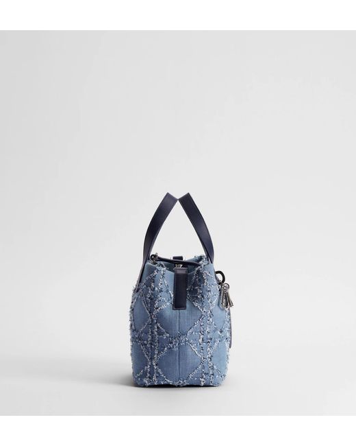 Dior Blue Small Toujours Vertical Tote Bag
