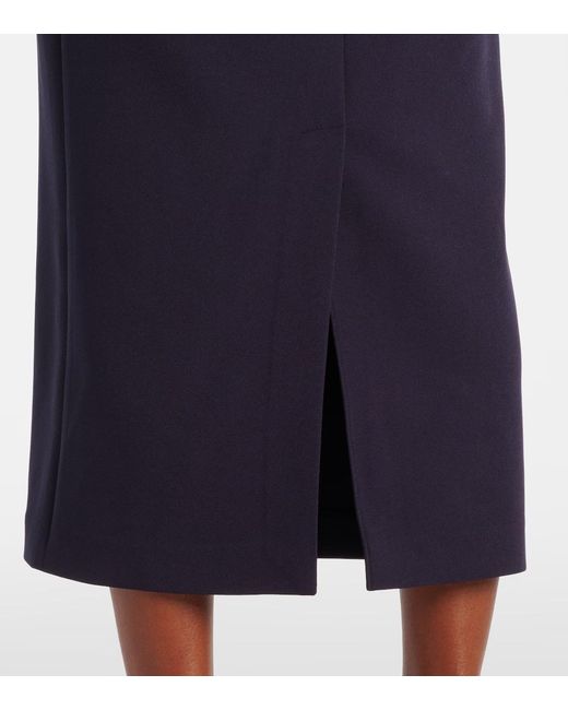 Safiyaa Blue Off-Shoulder Crêpe Midi Dress