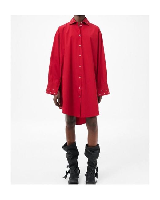 Our Legacy Red Frock Shirt Dress