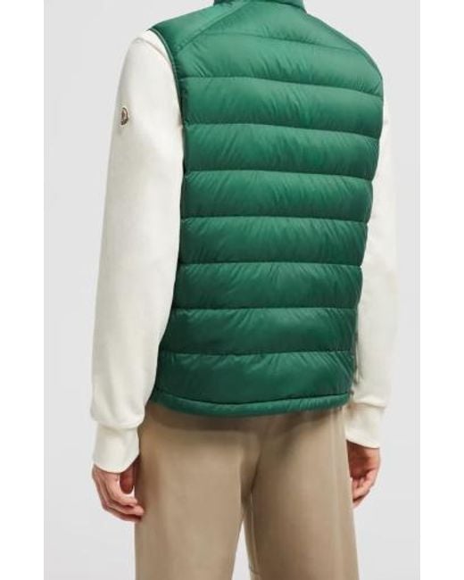 Moncler Green Barthe Logo Patch Padded Gilet for men