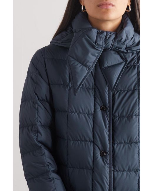 Moncler Blue Faisan Collarless Down Jacket