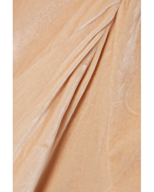 Gabriela Hearst White Net Sustain Doran Gathered Voile-Trimmed Organic Silk-Velvet Gown