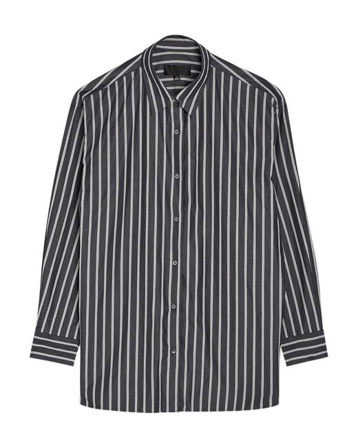 Nili Lotan Black Striped Long-Sleeved Shirt