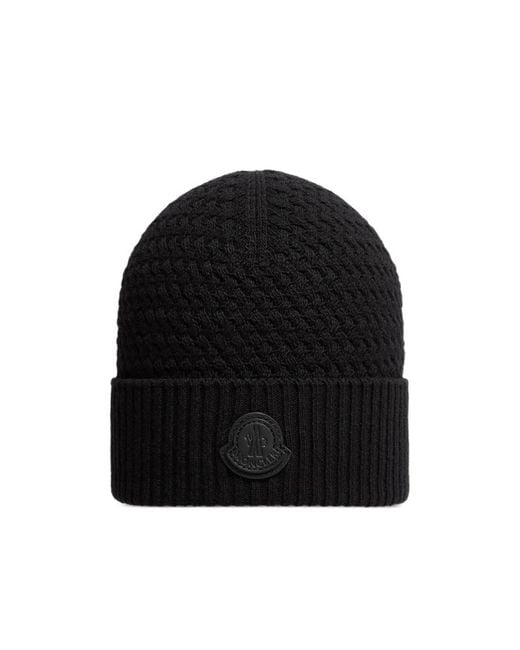 Moncler Black Logo Hat for men