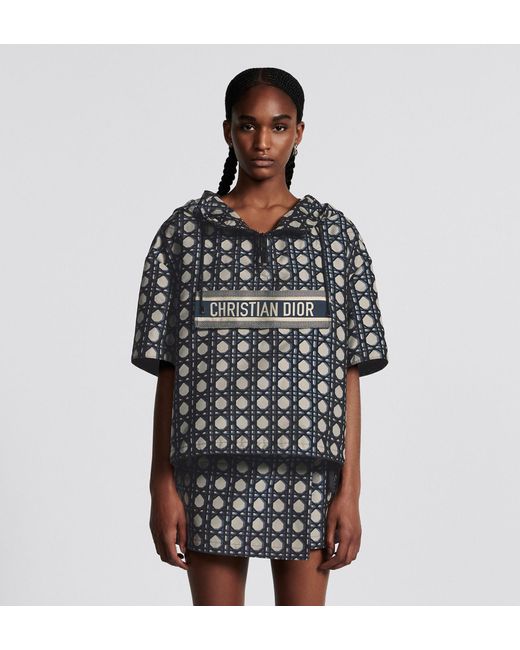 Dior Gray Macrocannage Short-Sleeved Hooded Short Anorak