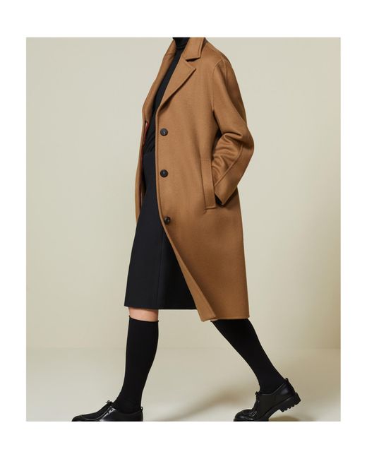 Max Mara Brown Atelier Ardenne Long-Sleeved Coat
